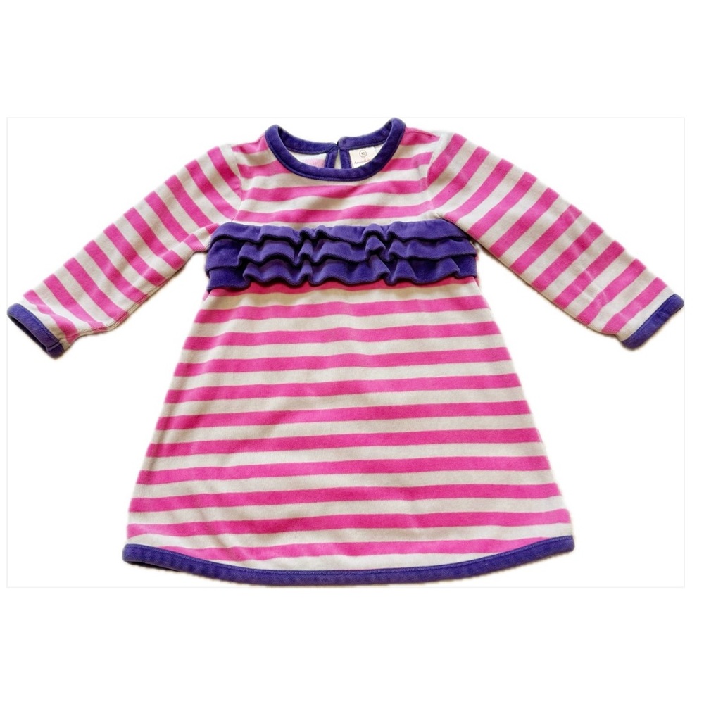 Hanna Andersson Pink and Purple Striped Terrycloth Dress
